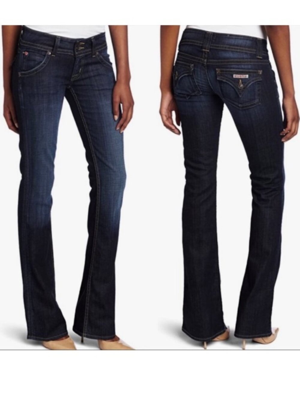 Hudson Jeans Low Rise Dark Wash Bootcut Flare Stretch Denim Jeans Size 27